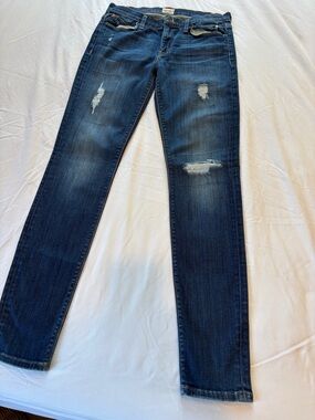 Hudson Jeans Dark Blue Distressed Skinny Jeans